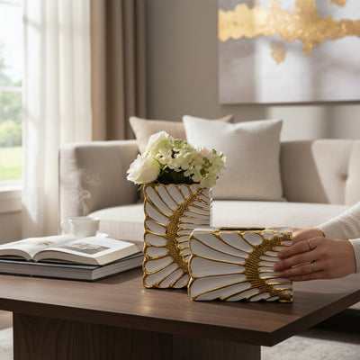 Opal Crest Ceramic Vase (Pair)