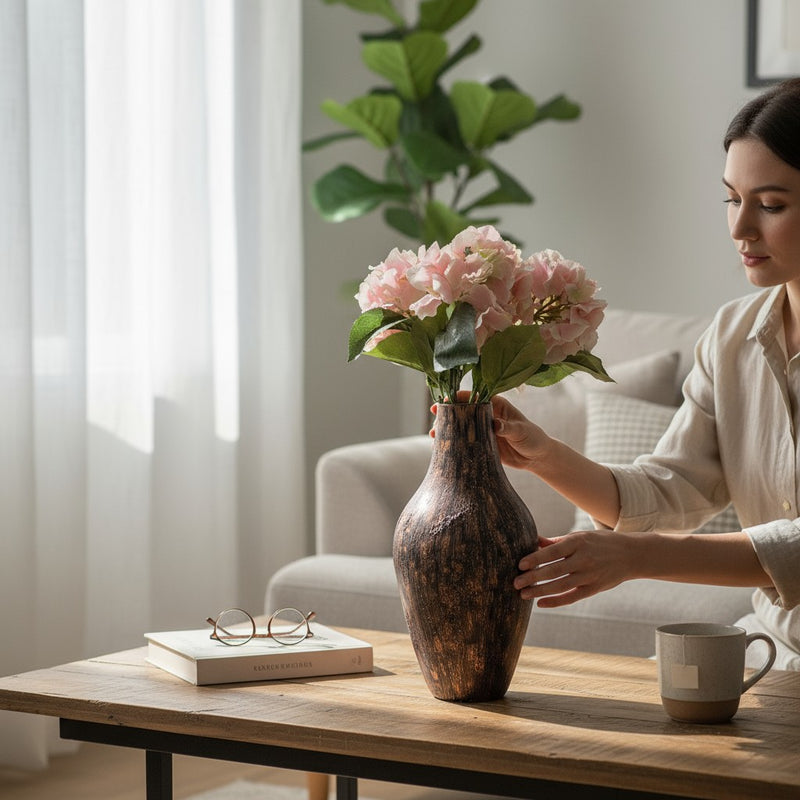 Golden Drift Ceramic Vase