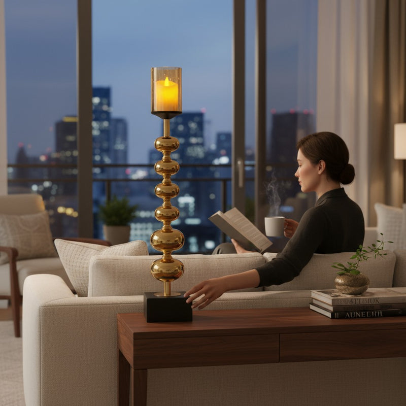 Luxe Modern Metallic Candle Stand