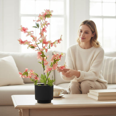 Amber Dusk Ceramic Floral Vase