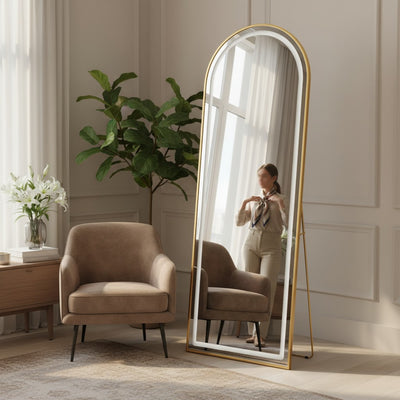 Modern Aluminium Full-Length Floor LED Mirror