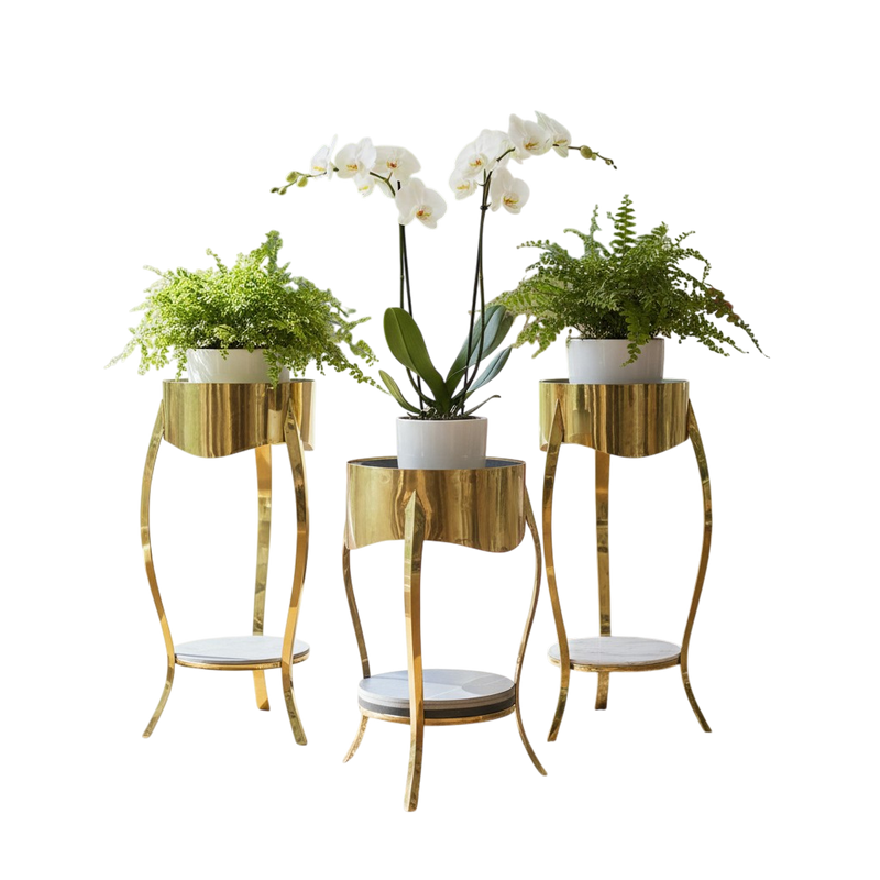 Luxe Modern SS Coffee Tables with Ceramic Top