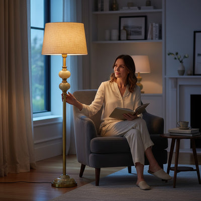Classic Golden Aura Onyx Floor Lamp