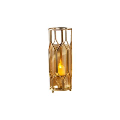 Celestial Bloom Crystal & Brass Candle Stand