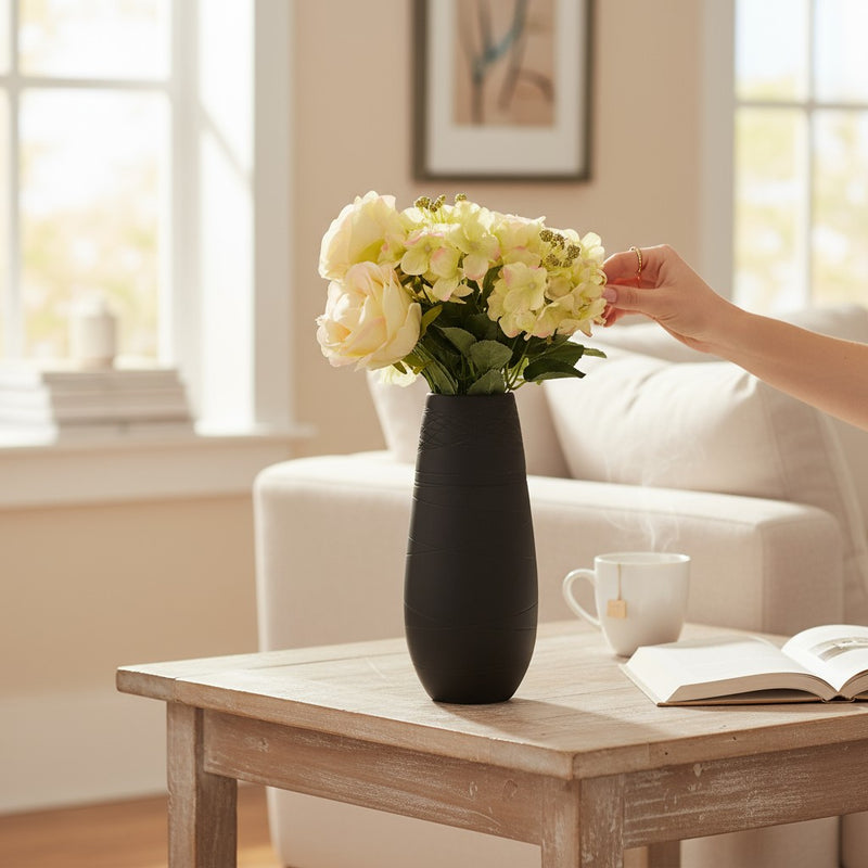 Golden Leaf Artisan Ceramic Vase