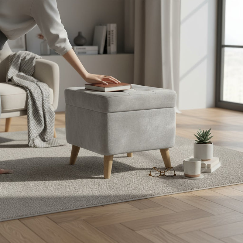 RegalStor Modern Velvet Storage Seater