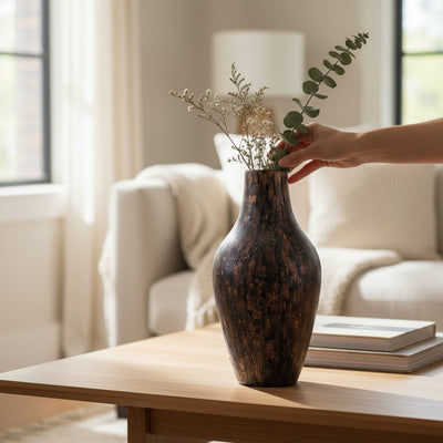 Golden Drift Ceramic Vase