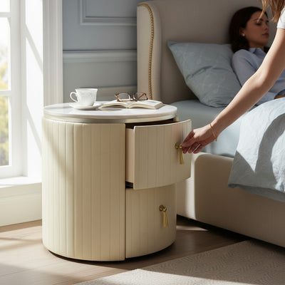 EleganceStone Marble Top Side Table