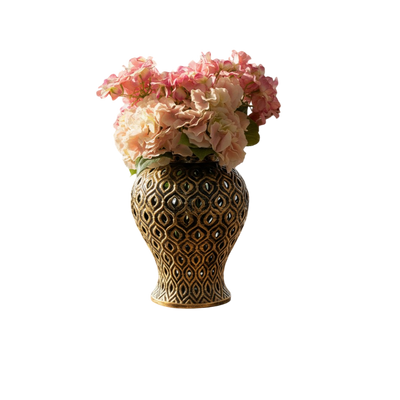 Vintage Rustic Ceramic Floral Vase