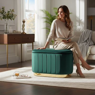 CleanStor Modern Velvet Storage Seater