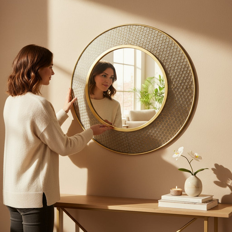 Empire Elegance Brass Mirror