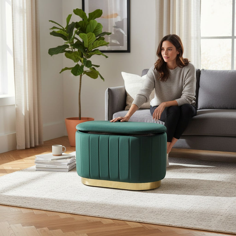 CleanStor Modern Velvet Storage Seater