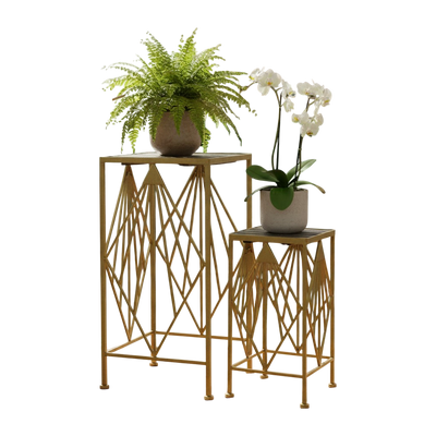 Vintage Brasswood Artisan Side Tables