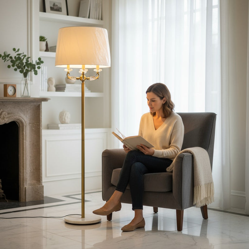 Elysian Glow Metallic Quad-Light Floor Lamp