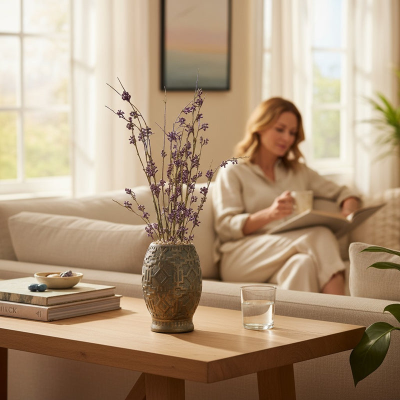 Eternal Grace Floral Ceramic Vase