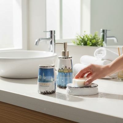 Azure Horizon Ceramic Bath Set