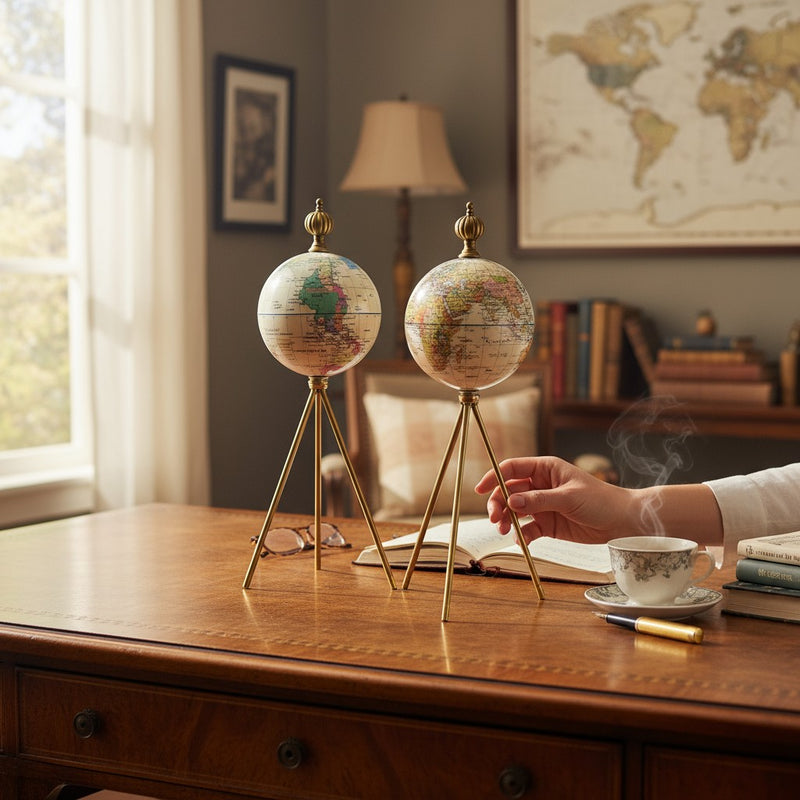 Tripod Worldwide Rotating Globe Decor