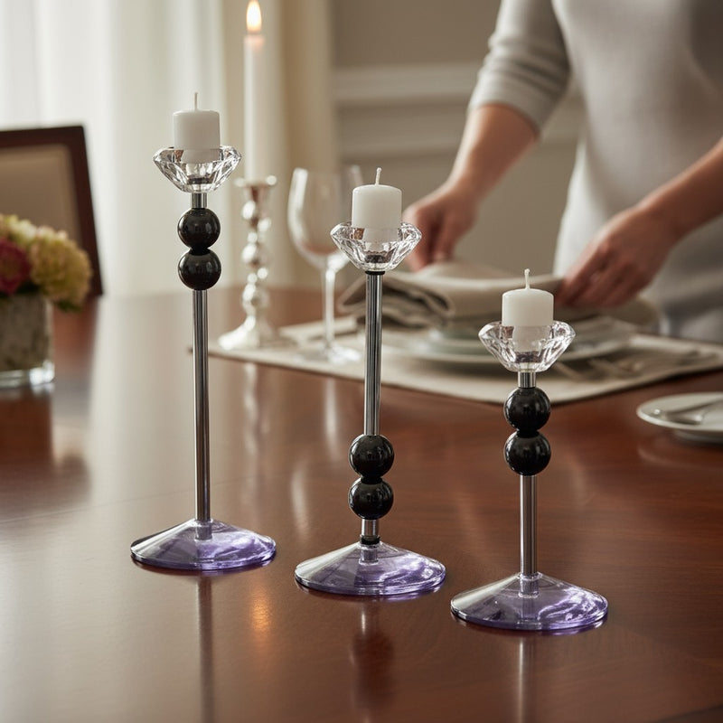 Modern Aurora Crystals Candle Holders