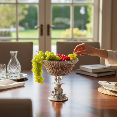 Obsidian Luxe Modern Heavy Glass Grey Bowl