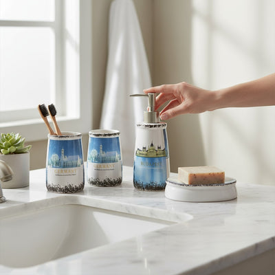 Azure Horizon Ceramic Bath Set