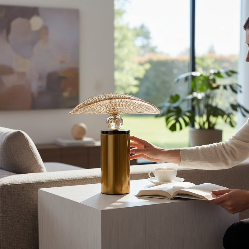 Regal Crest Retro Glass Platter with Brass Base