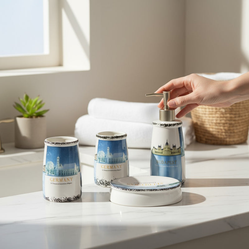 Azure Horizon Ceramic Bath Set