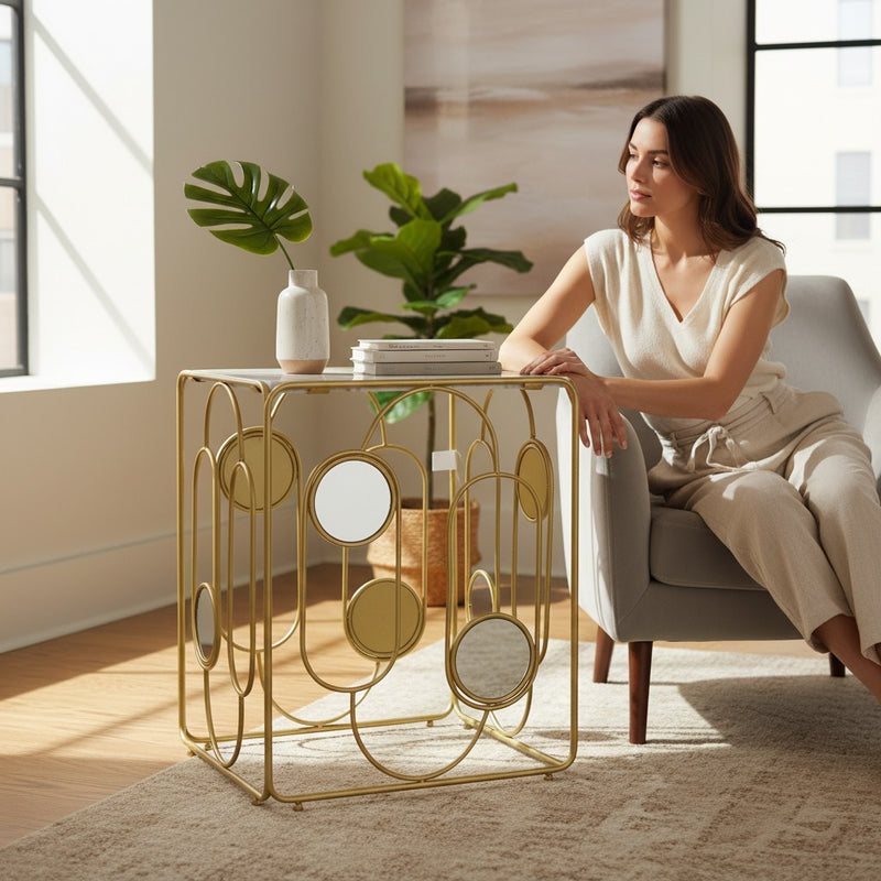 Aurora Metallic Side Coffee Table