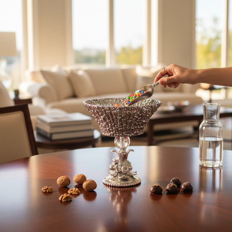 Obsidian Luxe Modern Heavy Glass Grey Bowl