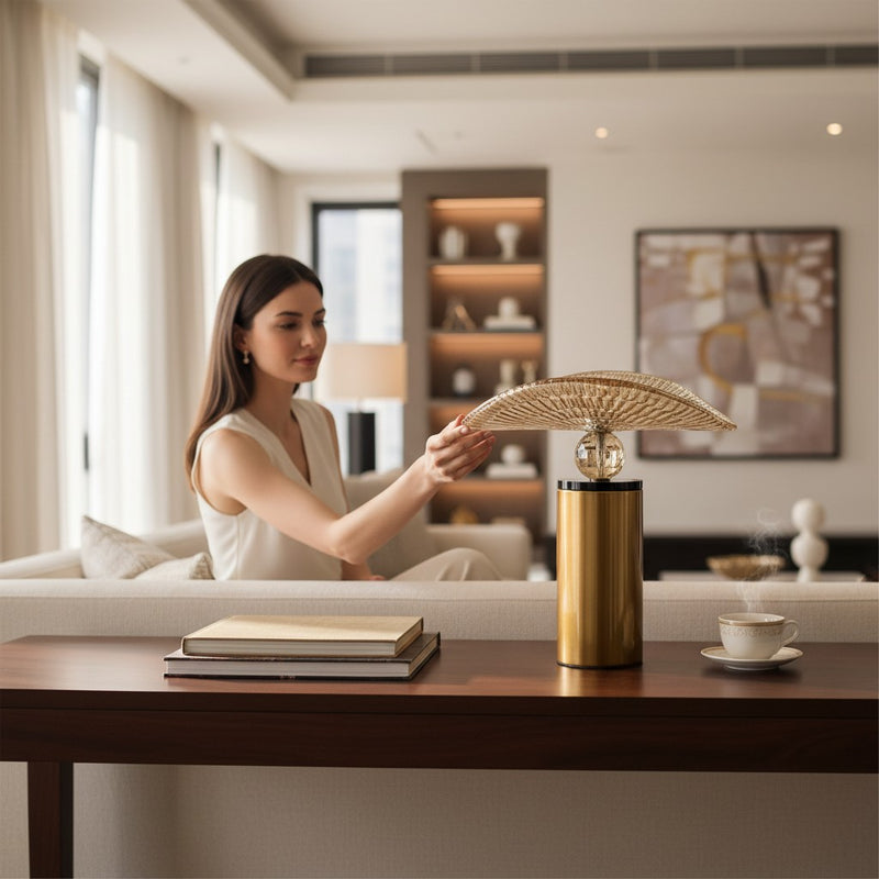 Regal Crest Retro Glass Platter with Brass Base