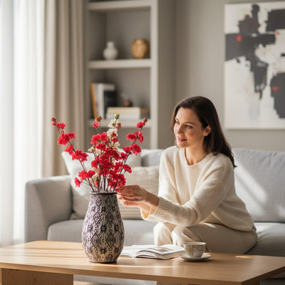 Twilight Bloom Ceramic Vase