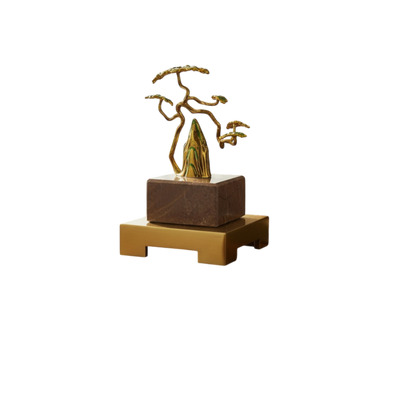 Miniature Bonsai Brass Tree Decor