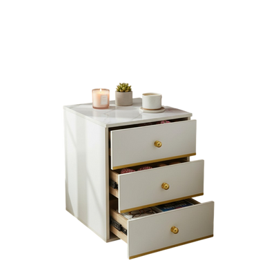AuroraGold 3-Drawer Side Table